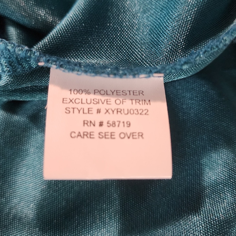 New w/tag NY COLLECTION Size Medium Teal Pleated Chiffon Beaded Sleeveles Blouse - Picture 11 of 12